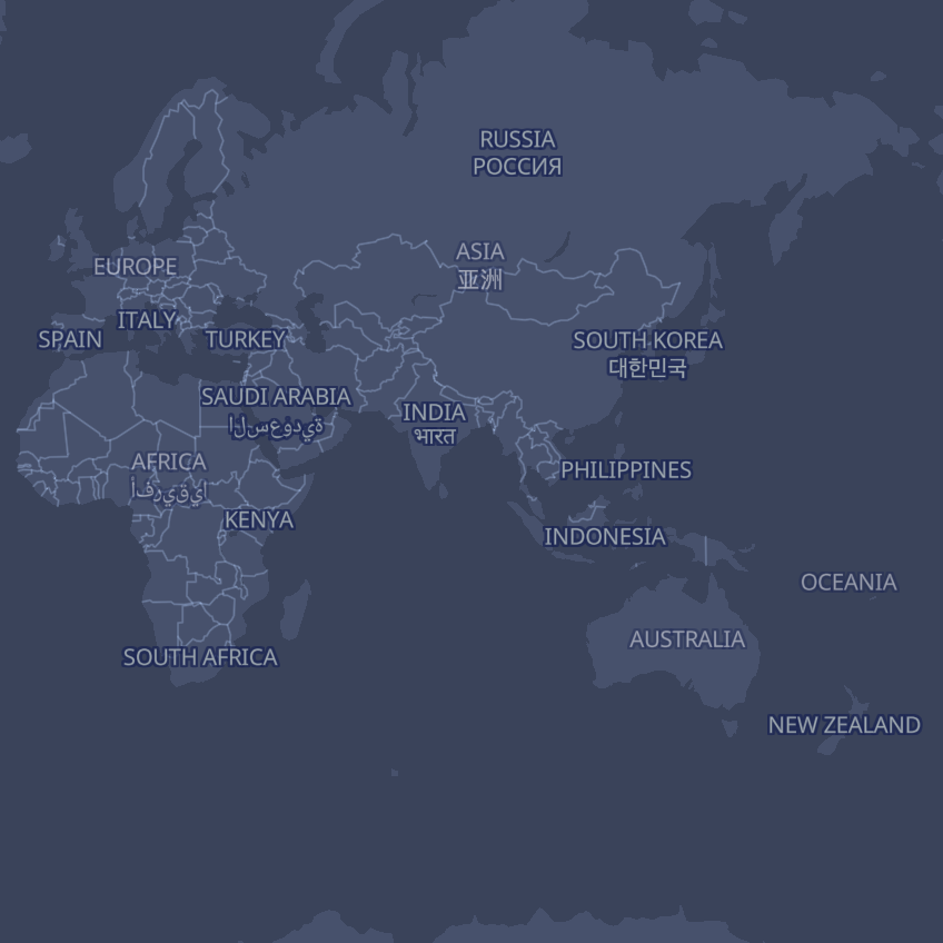 AirBook map with blue aviation chart style