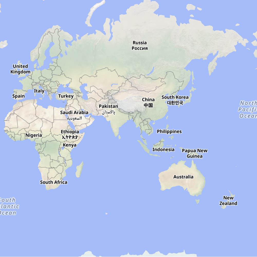 AirBook map view with colourful aviation chart style